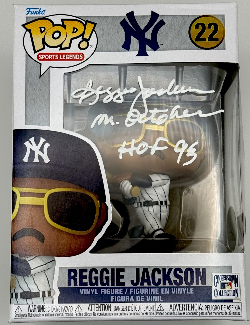 Funko Pop Sports Legends Reggie Jackson #22 Autographed BAS w/ Inscriptions