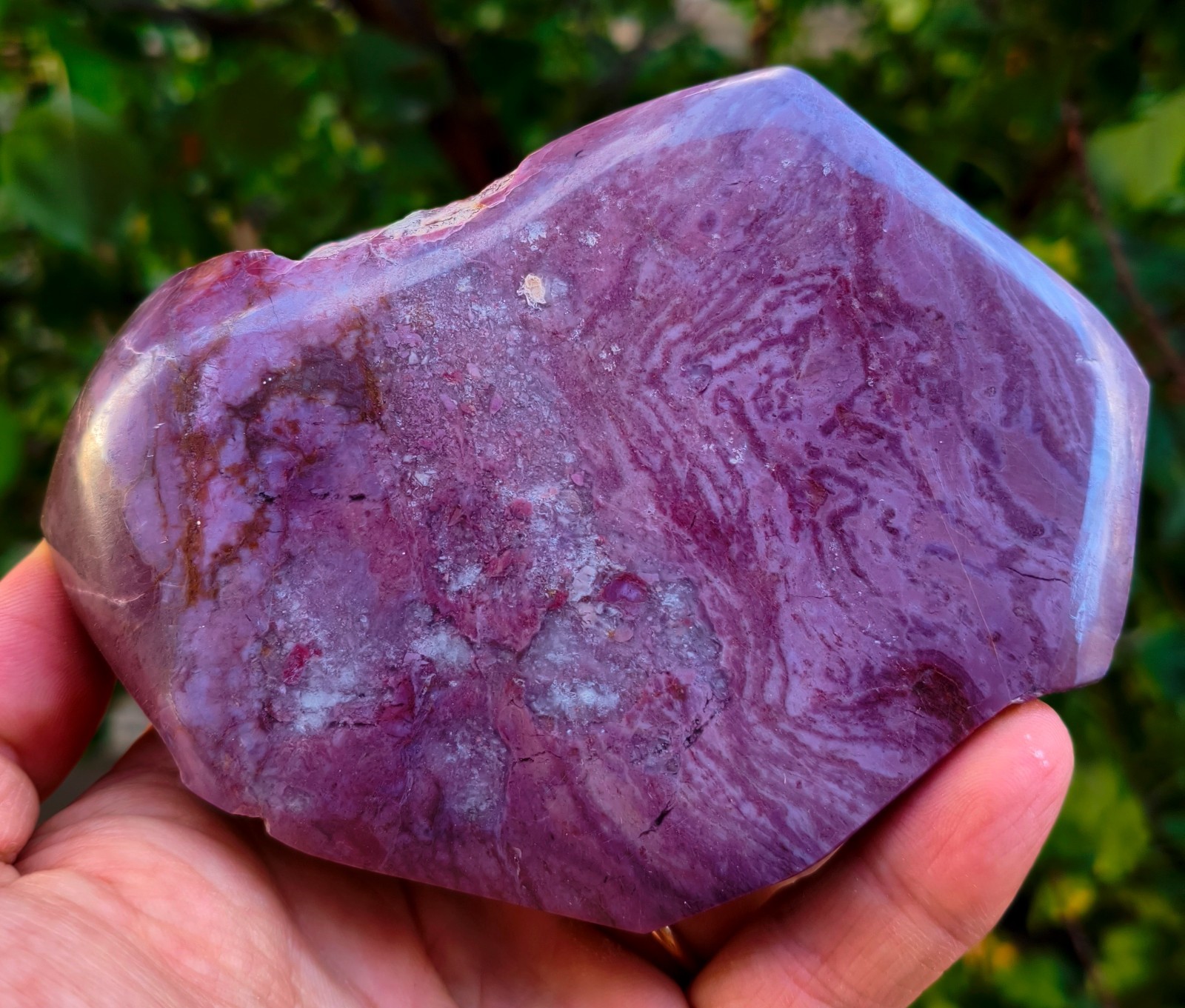 1 Lb 12.94 Oz Mirror Polished Extremely Rare Purppe Jadeite / Lavander Jade