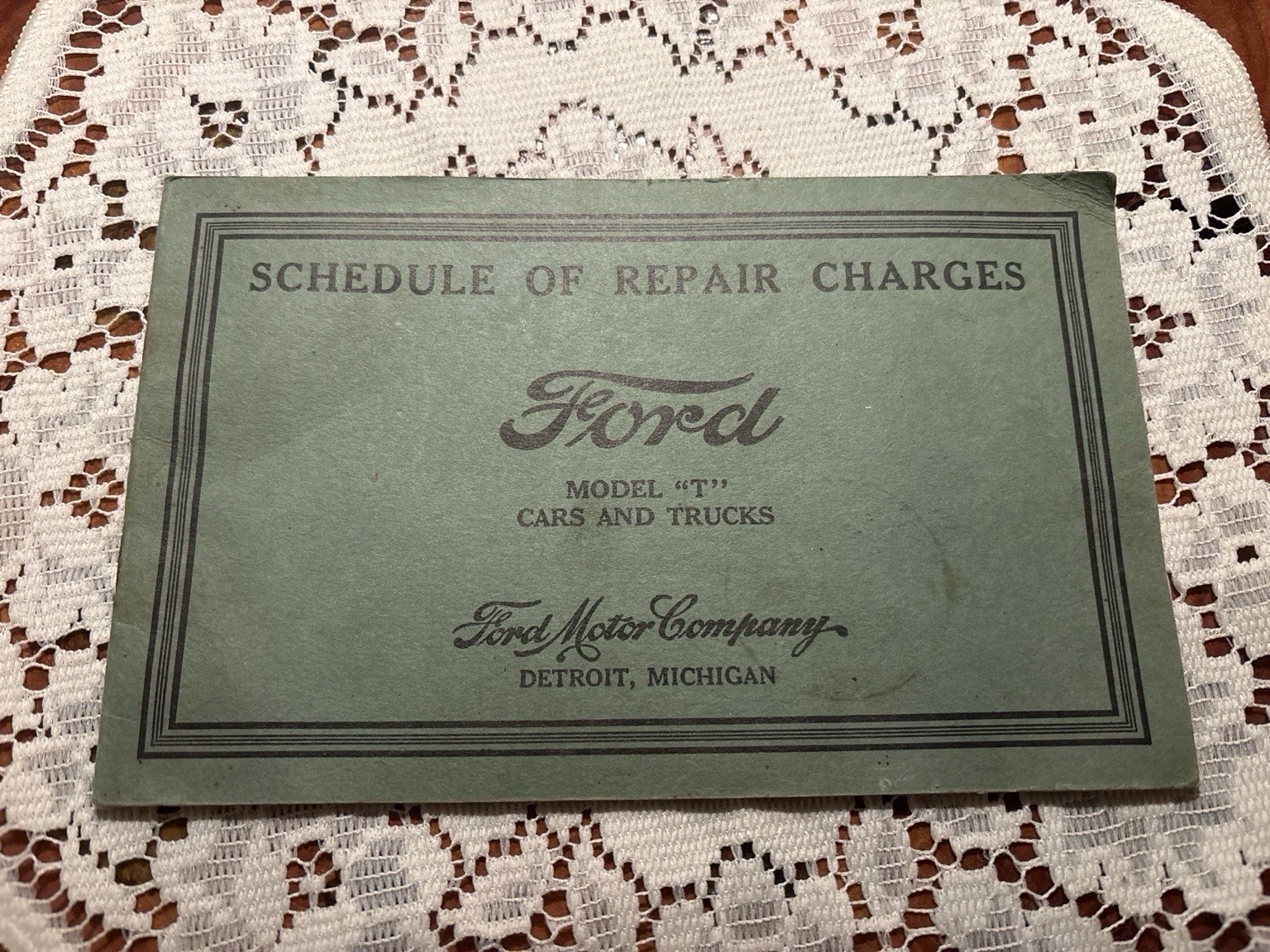 1927 Ford Model T Dealer Repair Charges Booklet & Parts Price List Vintage