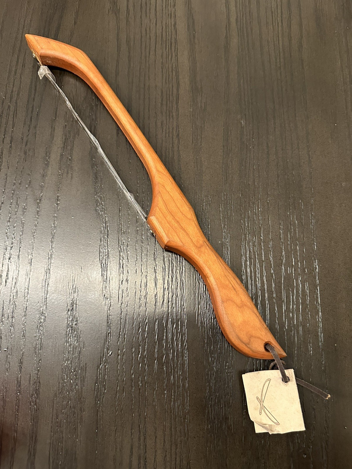 Robert Linn Appalachian Bow Saw Bread Knife Handcrafted Wood Fiddle Knife 16”