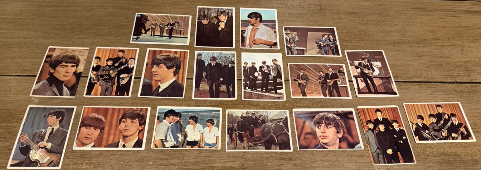The Beatles Color Cards Lot of 18 Topps 1969 Trading Cards Made In USA