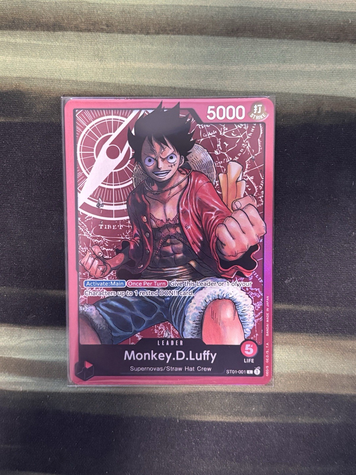 2022 One Piece Monkey D. Luffy ERRATA  Leader ST01-001 Revised holo FOIL NM
