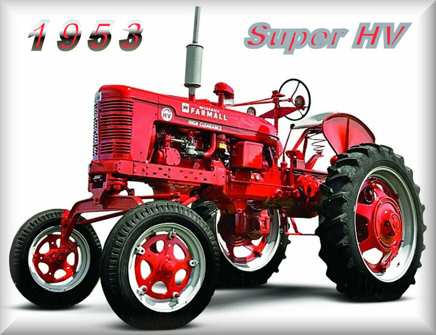 Vintage 1953 Farmall Super HV tractor, Toolbox - Refrigerator Magnet, 42 MIL
