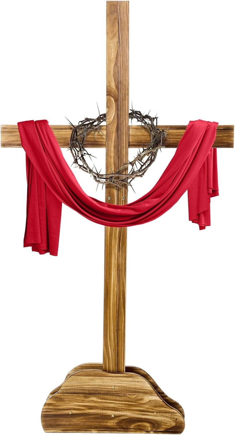 Extra Large Christmas Wood Cross Standing Cross, 59 Inch