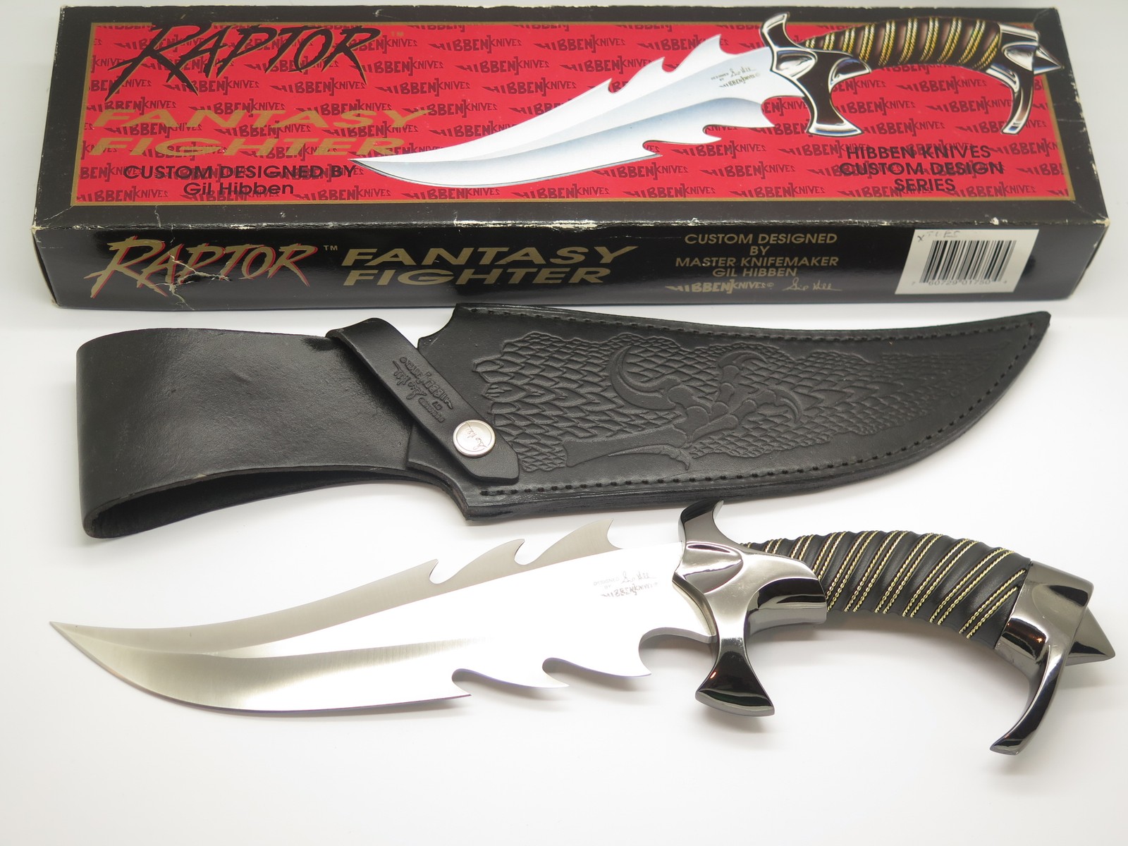 Vtg 1990s Gil Hibben United Cutlery UC750 Raptor Fantasy Fighter Fixed Knife