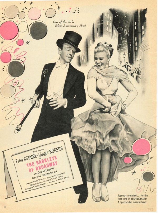 1949 FRED ASTAIRE GINGER ROGERS OSCAR LEVANT HUR FREED WALTERS LSB MOVIE A18285