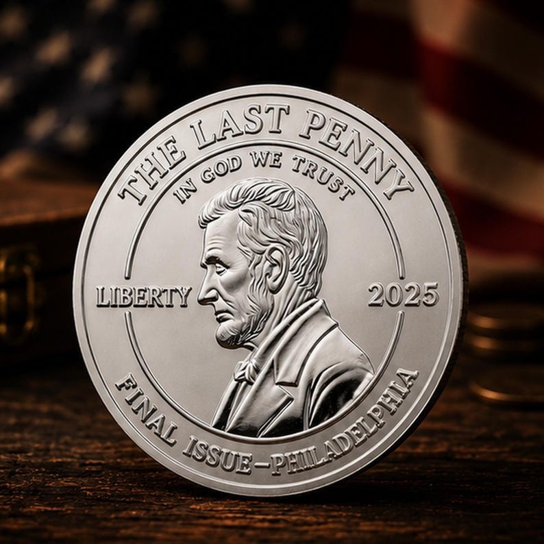 Last Penny Tribute Coin 1793 2025, Lincoln Memorial Final Cent USA Gift Coin