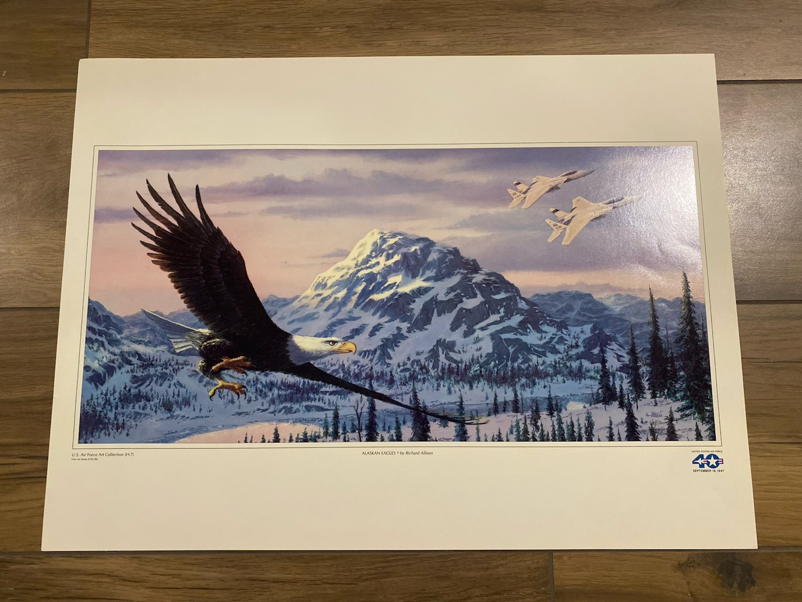 🛩️ RARE 1987 US AIR FORCE USAF 40TH ANNIVERSARY LITHOGRAPH ALASKAN EAGLES 🛩️