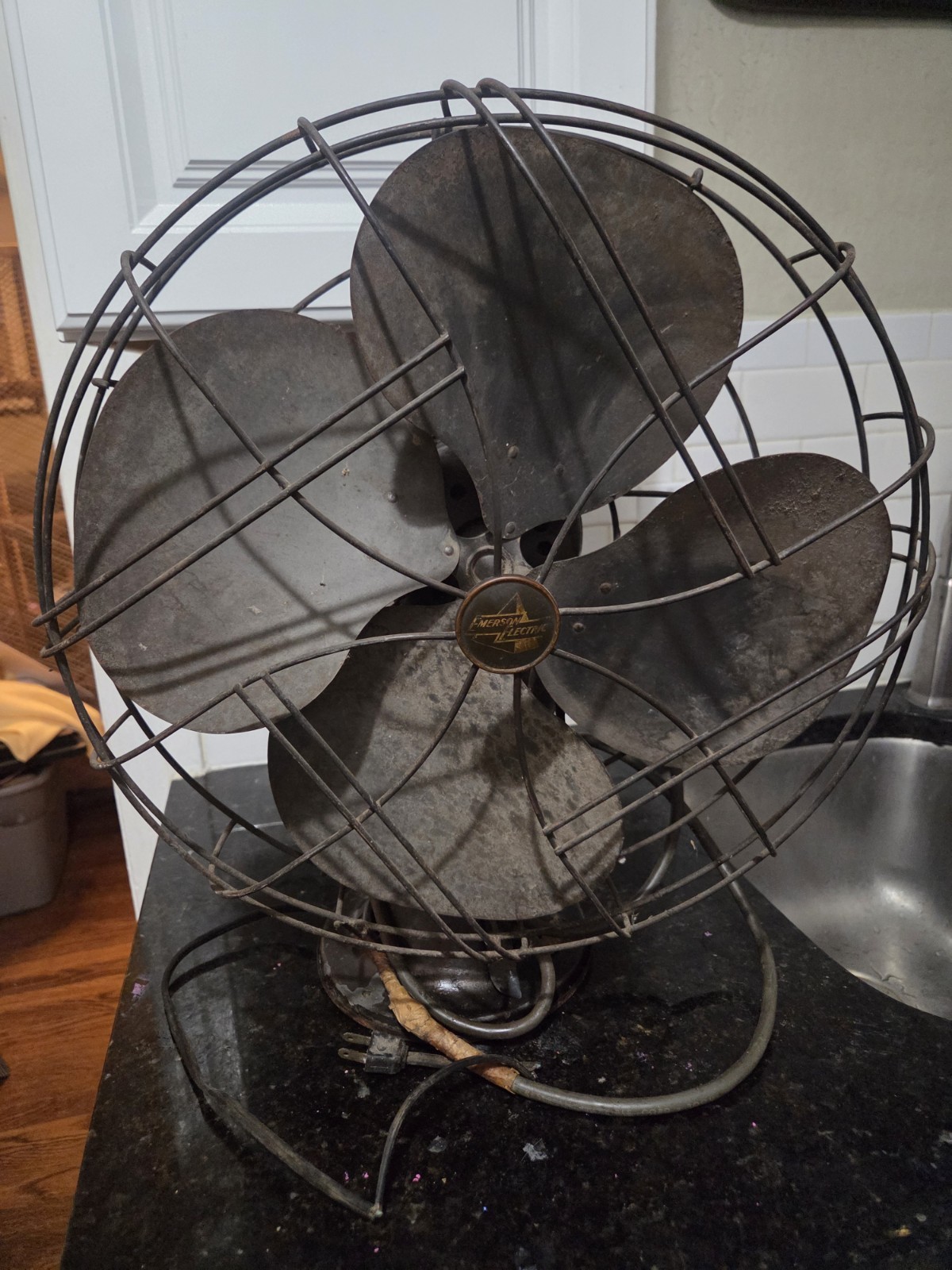 Vintage 1954 Emerson 77648-SG 16” Oscillating Metal Fan Parts Repair Antique