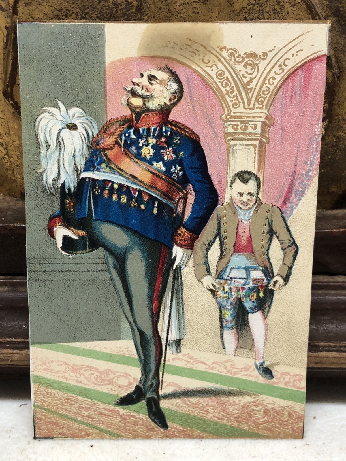 Vintage Humorous European Military Small Print - L5