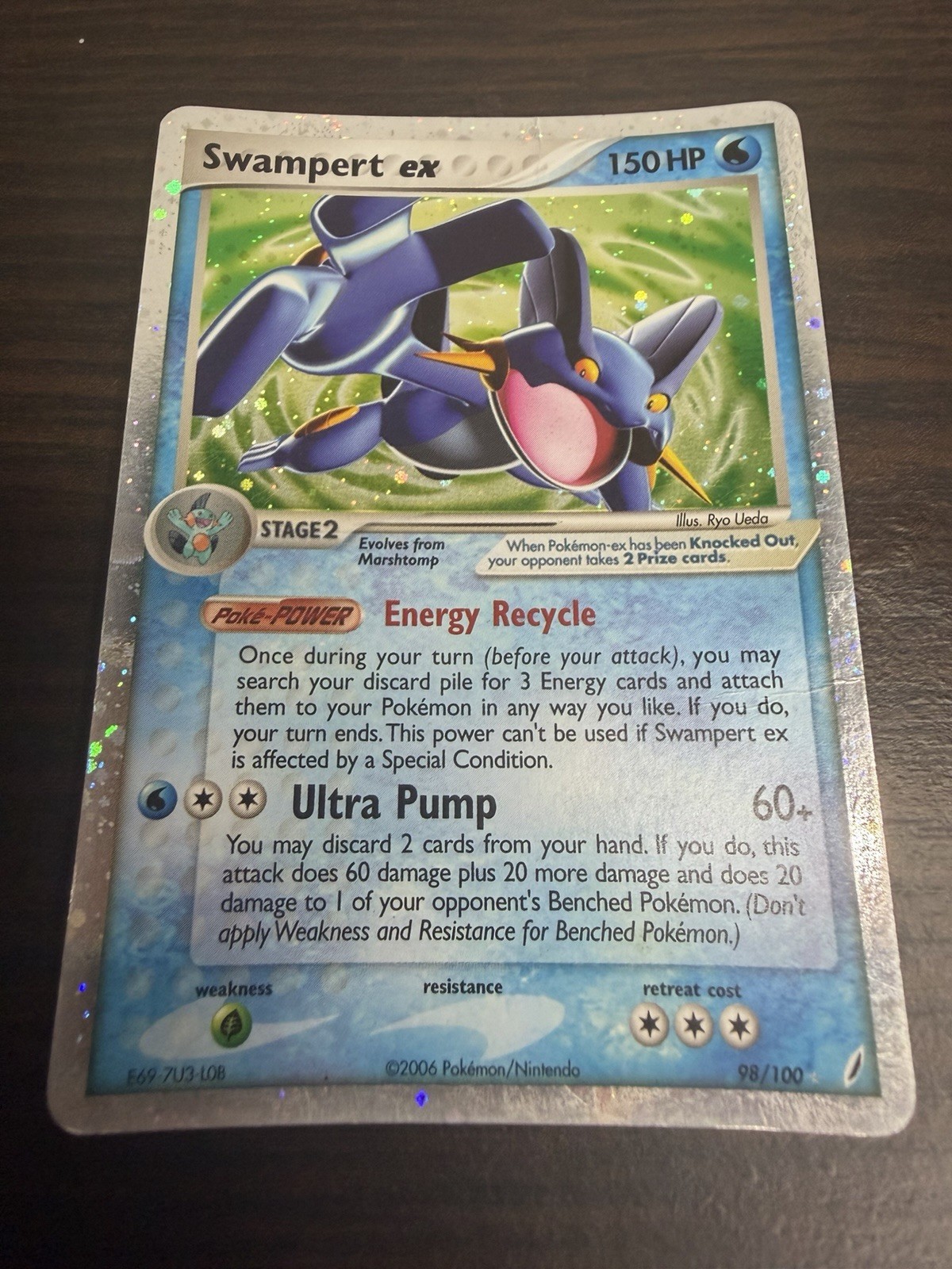 Swampert EX 98/100 Holo Rare EX Crystal Guardians Pokémon TCG