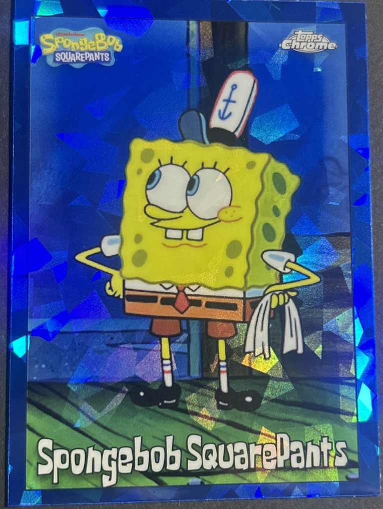 2025 Topps Chrome Sapphire #25 SpongeBob SquarePants Sapphire Base SURFACE READ