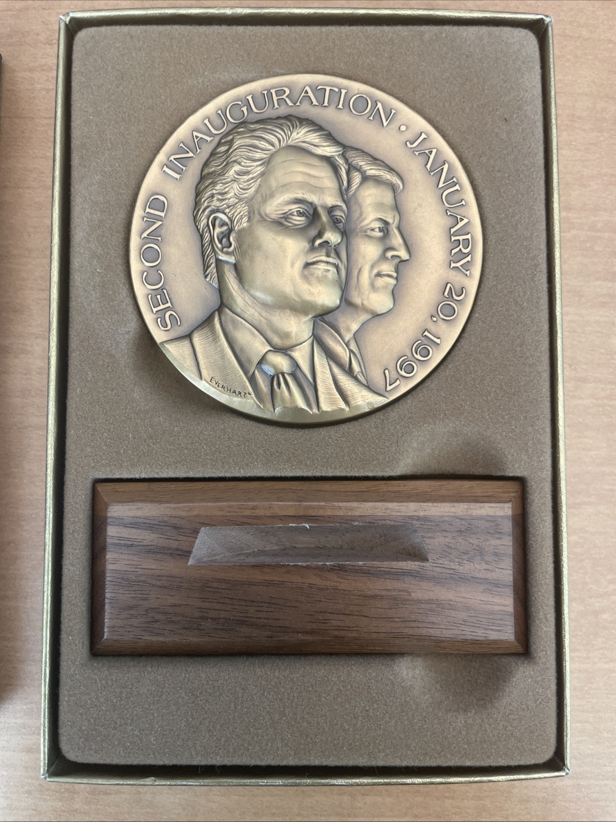 NIB Official 2nd Inauguration Medal - 1-20-1997 Bill Clinton & Al Gore