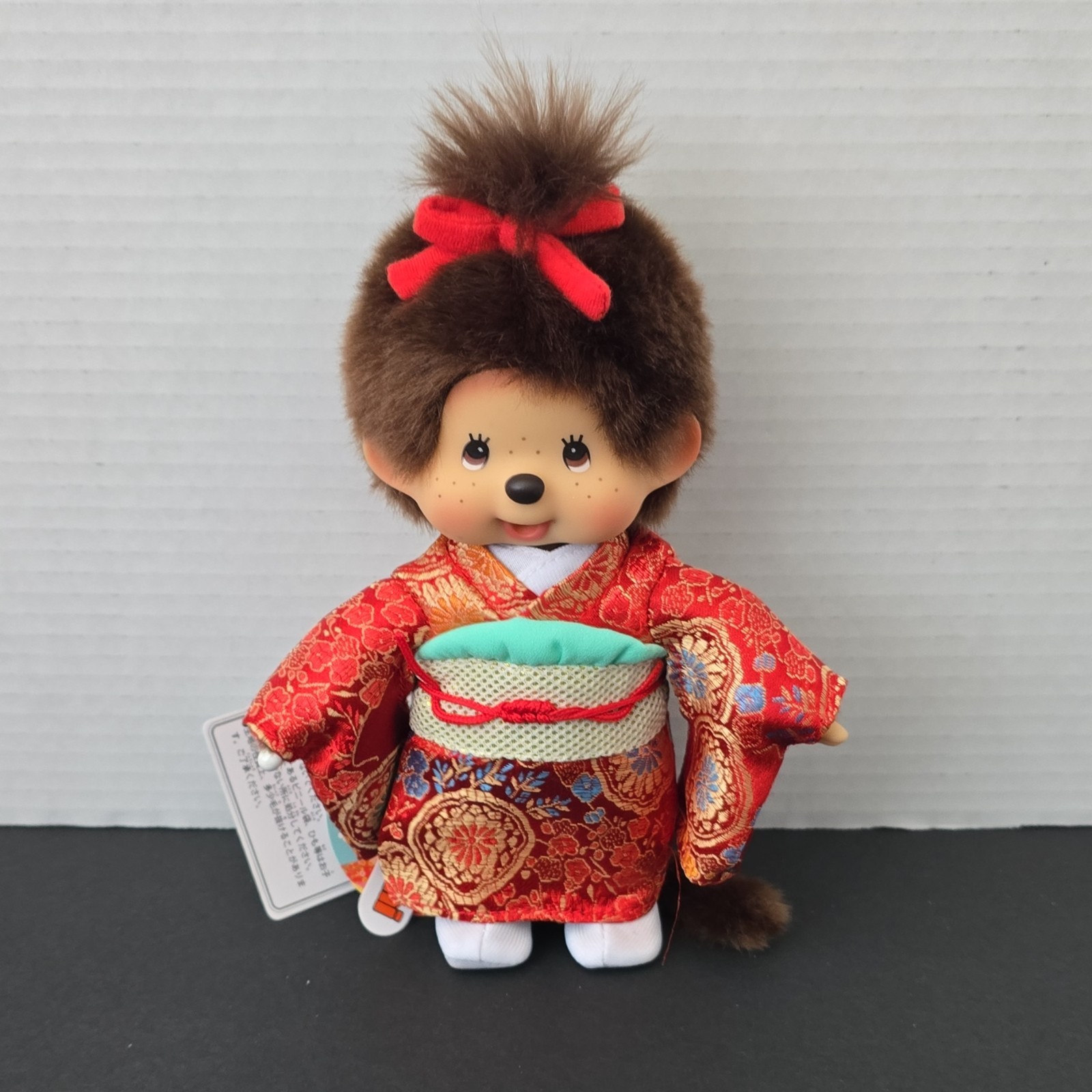 Sekiguchi Monchhichi Plush Stuffed Animal Red Kimono Animation Collectible NWT