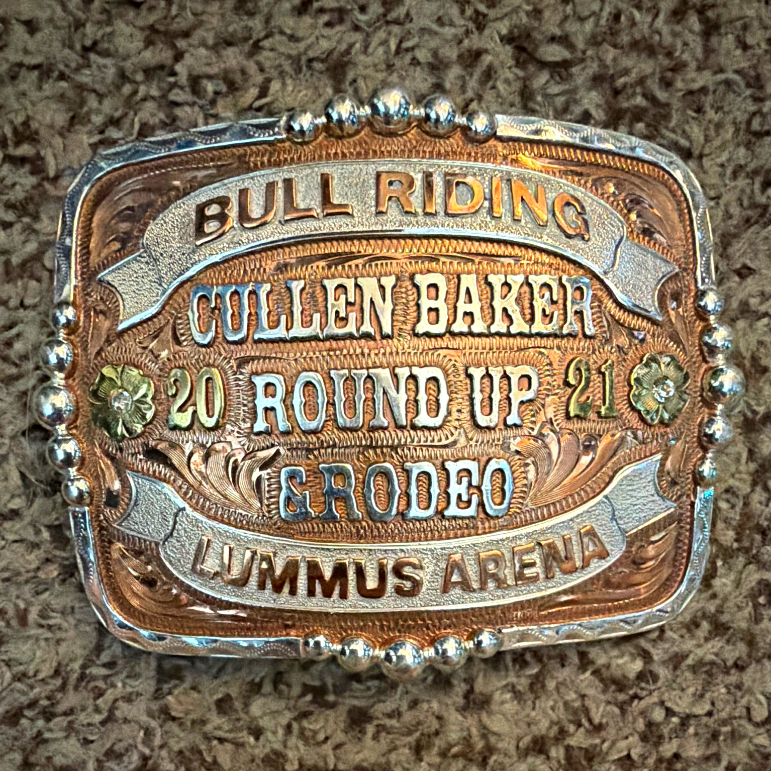 XO Trading Cullen Baker Bull Riding Belt Buckle • 2021 • Round Up Rodeo