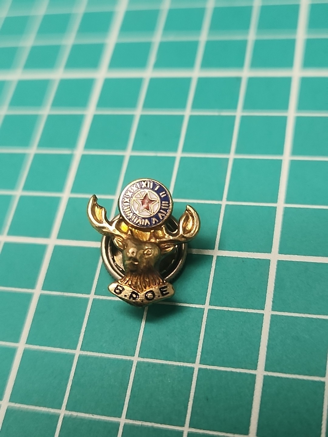 Vtg BPOE Benevolent Protective Order Elk Screw Back Gold Tone Lapel Pin