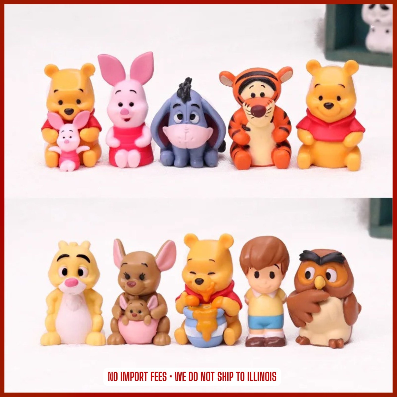 10pcs/set Cartoon Winnie The Pooh Action Figure Toy Pooh Bear Tigger Eeyore 