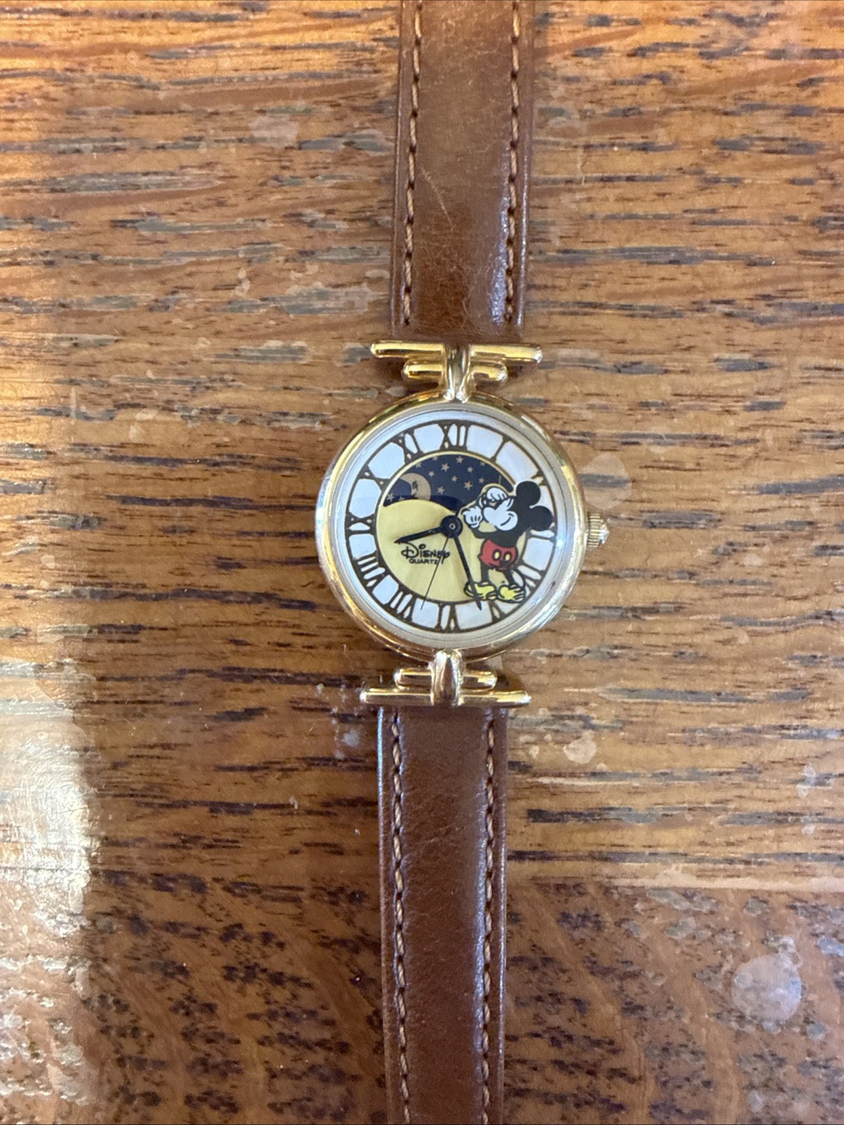 Mickey Mouse Watch Vintage Walt Disney Time Works Quartz New Battery 10-26