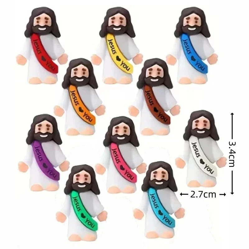 10 Little Jesus Figures, Mini Figurines Lot Bulk Tiny Loves You Figure VBS Bible