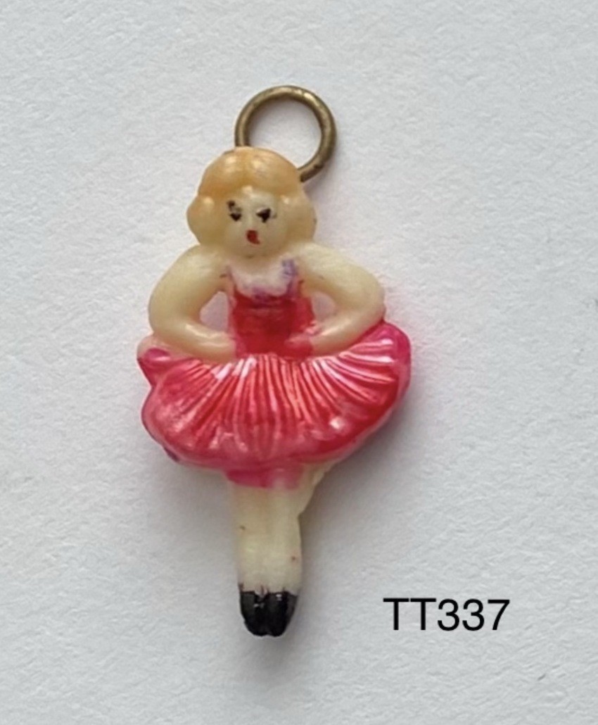 ADORABLE Ballerina Girl Dance Japan Celluloid Charm Prize