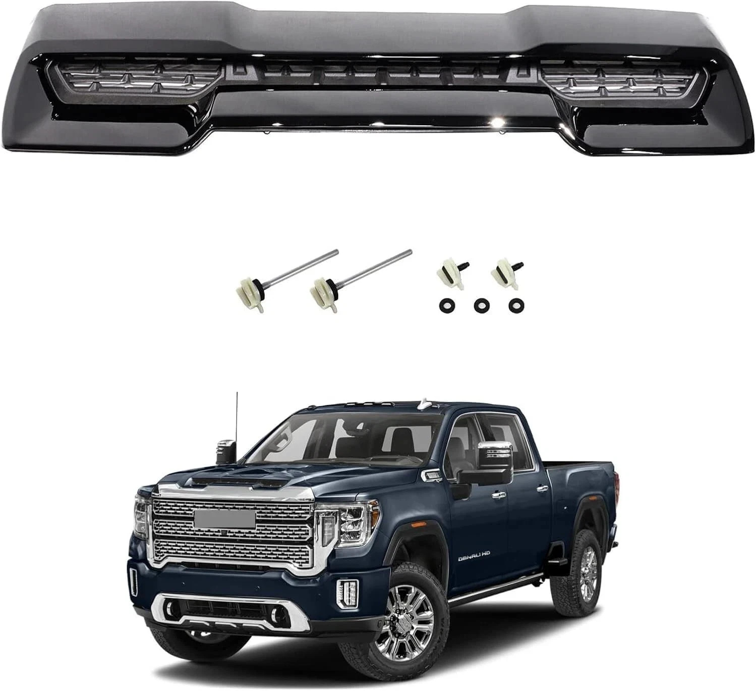 Front Hood Vent 1PCS GMC Sierra 2500HD 3500HD 2020-2023 Black Hood Scoop