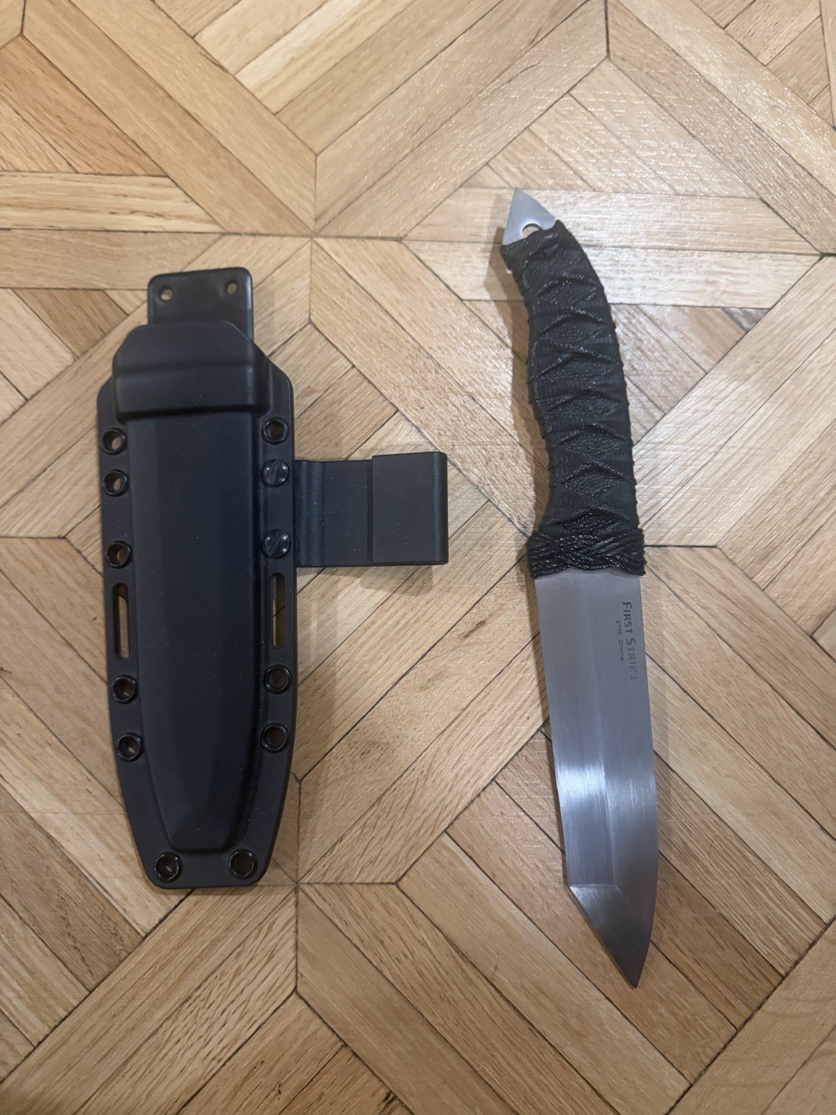 CRKT 2705 First Strike Fixed Blade Tanto Knife Lucas Burnley Sheath Approx. 12”