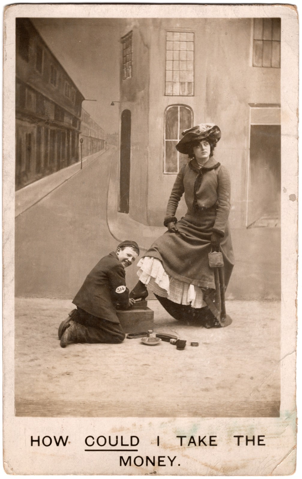 Vintage 1906 RPPC unused Bamforth Life Model Series How Could I Take The Money