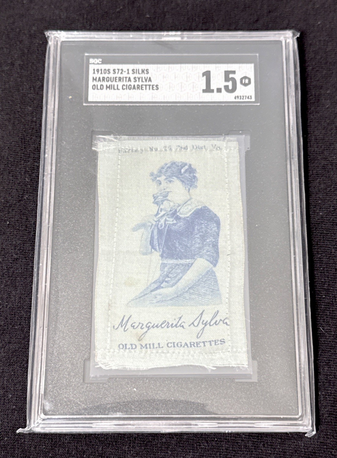 1910s S72-1 Silks Marguerita Sylva Old Mill Cigarettes SGC 1.5 FR