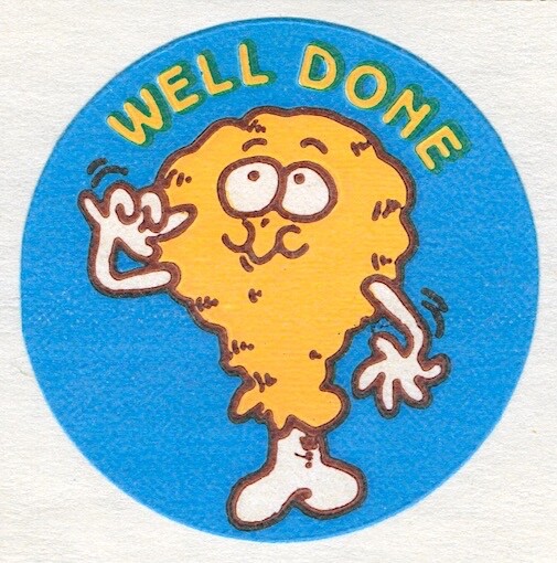 Vtg 80s Trend Scratch And Sniff Matte Fried Chicken Stinky Stickers Single No TM