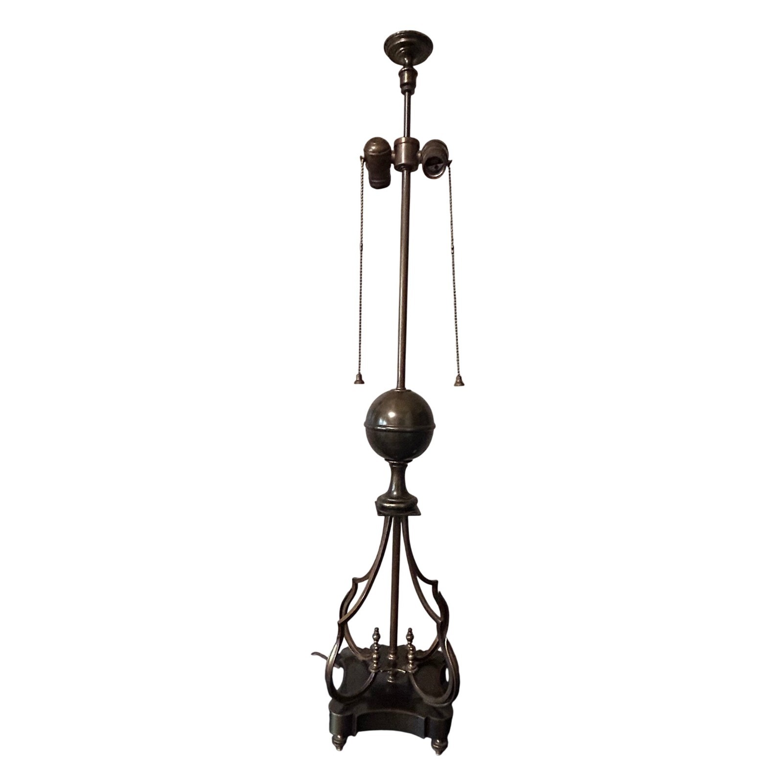 Vintage Cast Brass Bridge Floor Lamp 40\