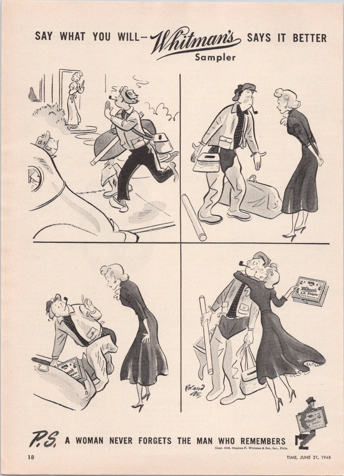 Whitman\'s 1948 Original Print Ad Sampler Vintage Magazine Page
