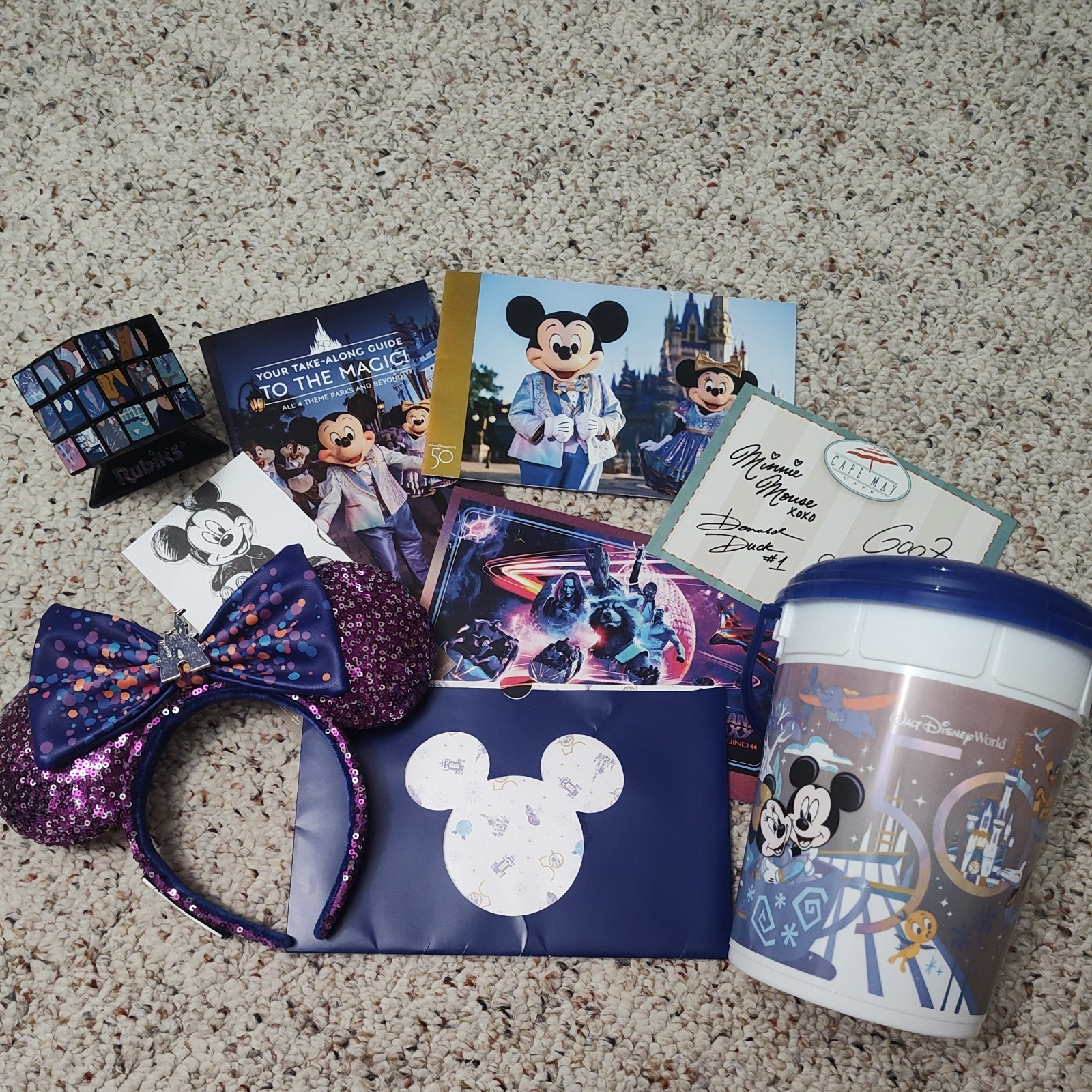 Disney World 50th Anniversary Lot of Souvenirs,  ThemePark Guide, Artwork & more