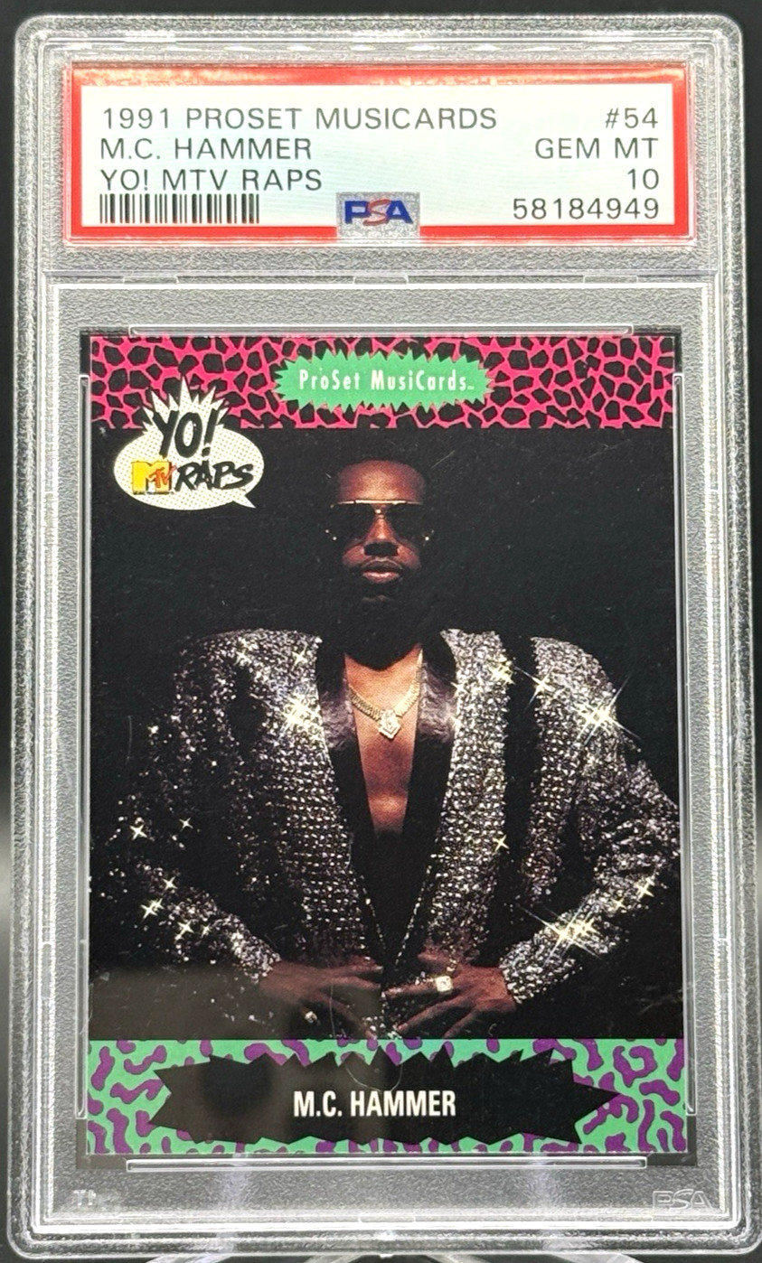 1991 Proset Musicards  Yo MTV Raps M.C. Hammer #54 PSA POP 2