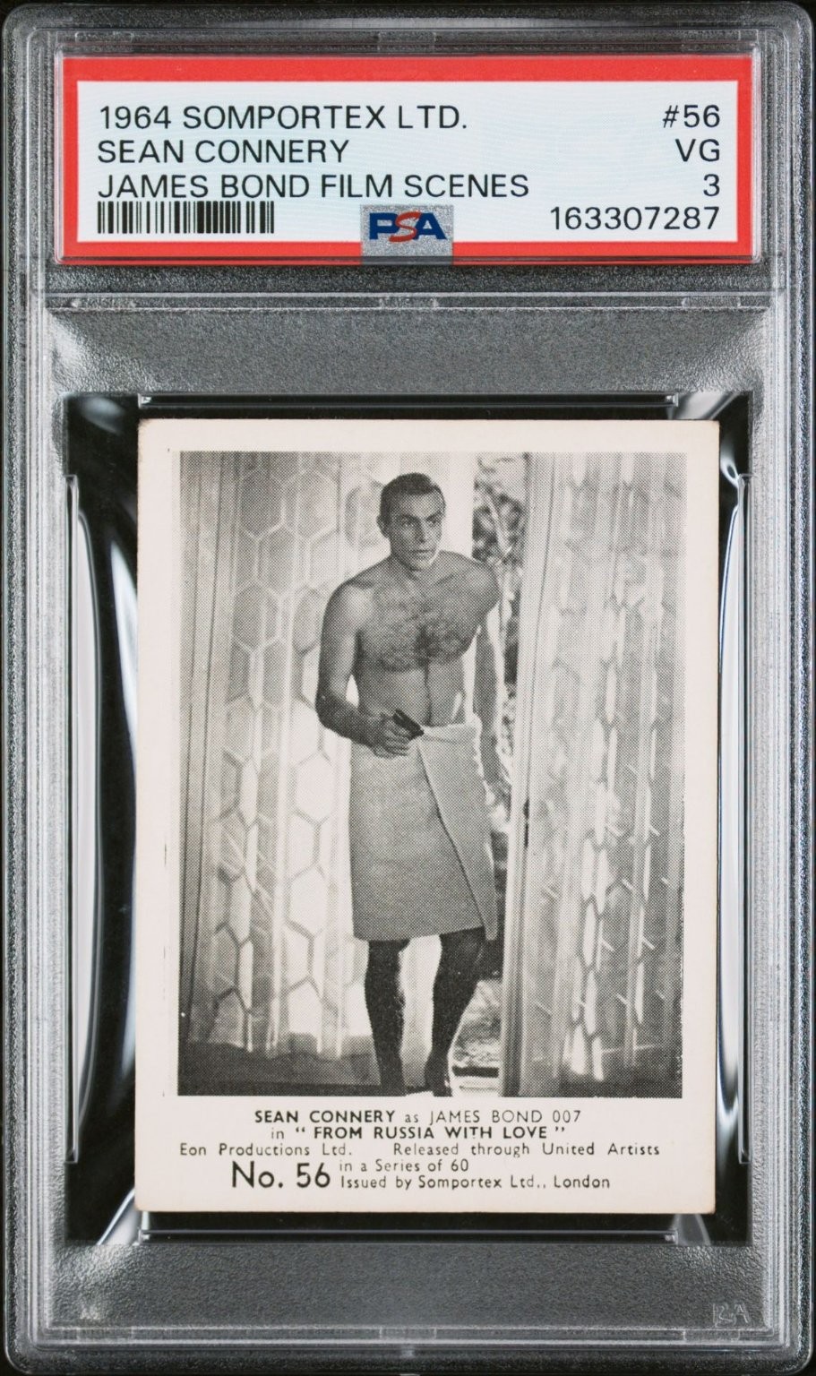 1964 Somportex James Bond Film Scenes #56 – Sean Connery – PSA 3 VG