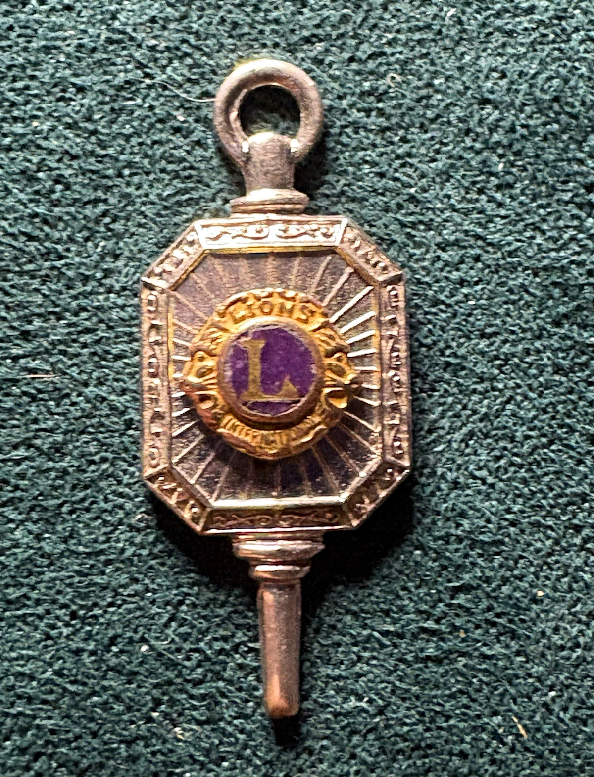 Vintage Lions Club International Key Fob Charm Pendant Key Charm L-2093 U67