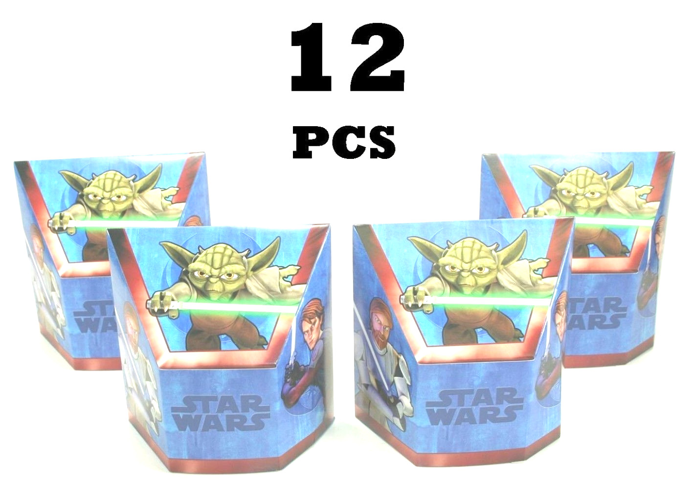NEW 12 pc STAR WARS Folding TREAT Loot BOXES Party Favors by Hallmark Yoda Jedi