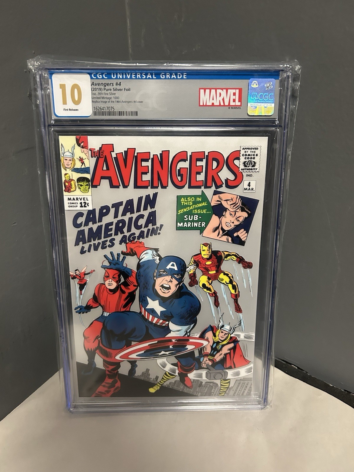 SILVER FOIL-Avengers (2019 New Zealand Mint) # 4 CGC-10 Grade
