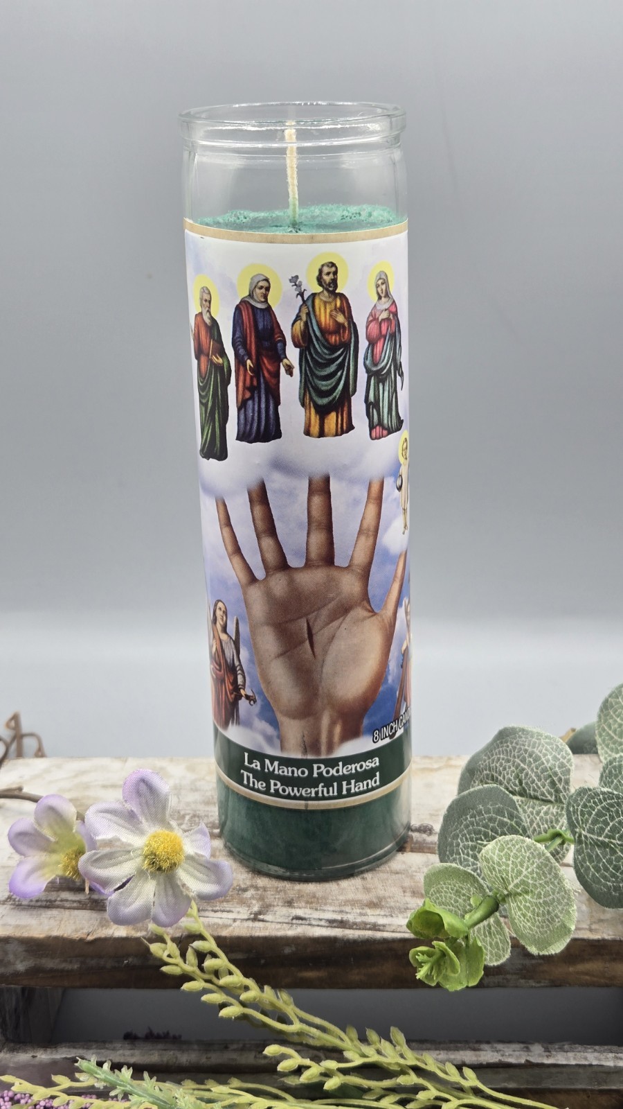 La Mano Poderosa Veladora ,the Powerful Hand Devotional Religious, 2x8 Inches