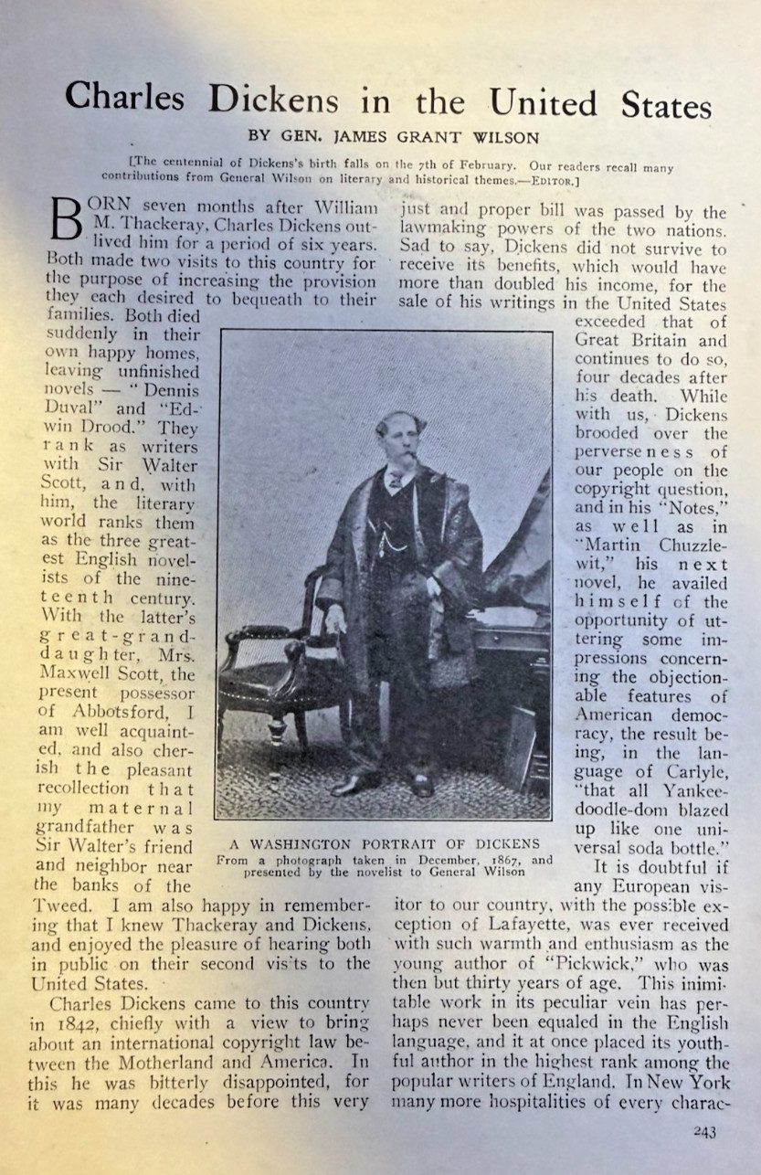 1912 Author Charles Dickens in the United States illustrated