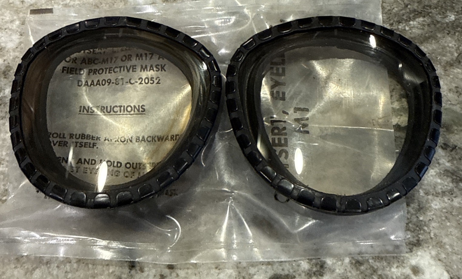 Unissued/New in Package USGI M17 Gas Mask Protective Outsert for Eye lens