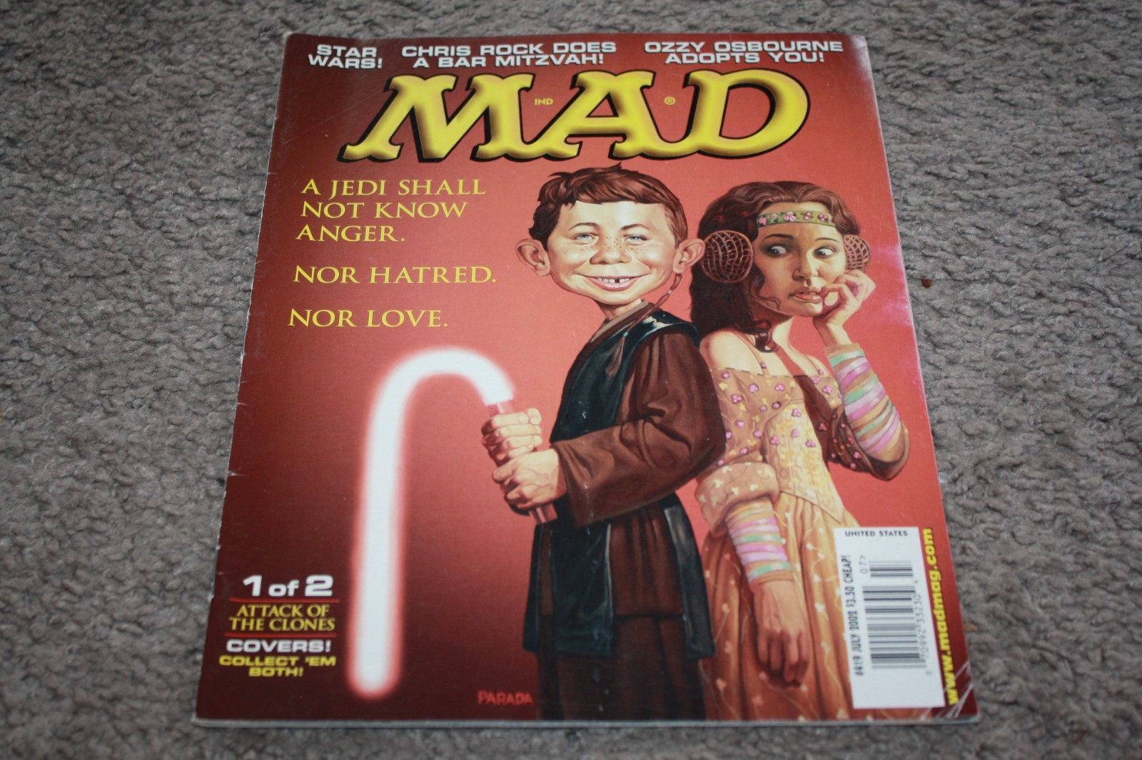 Vintage MAD Magazine #419 July 2002 A Jedi Shall Not Know Anger