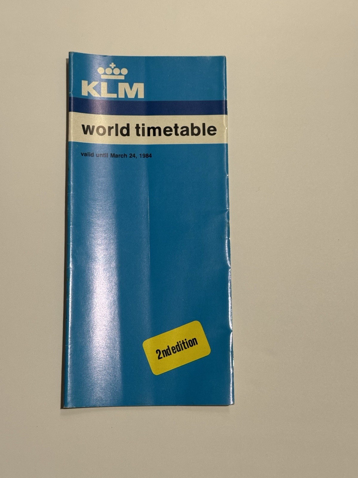Vintage KLM World Timetable 1983-1984 2nd Edition Airline Flight Schedule Map