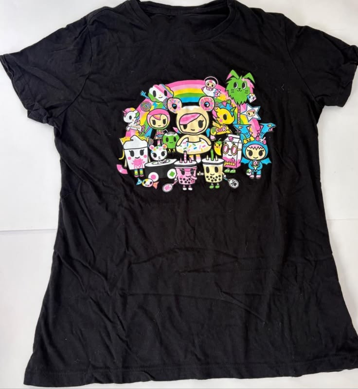 Tokidoki Gift For Fan Women Mens Black All Over Print T- Shirt All Size S- 5XL