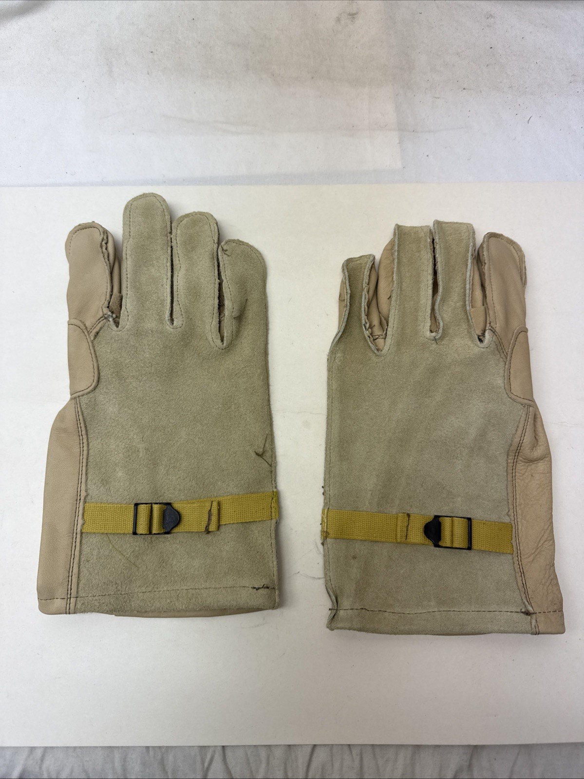 NEW ROG Brand USGI US Military Heavy Duty Tan Cattlehide Work Gloves Size Large
