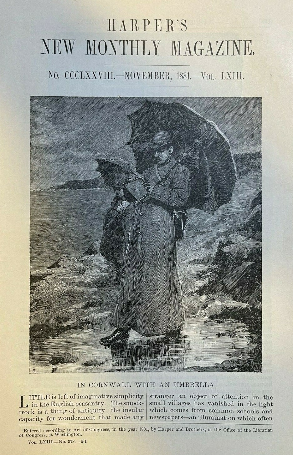 1881 Cornwall England Castle at Karn Brea Looe Falmouth St. Ives illustrated