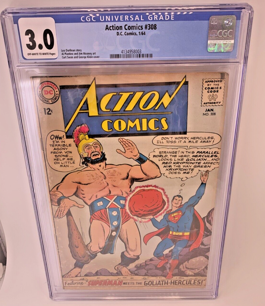 Action Comics #308 - CGC 3.0 - Feature Superman Meets Hercules (1964) D.C Comics