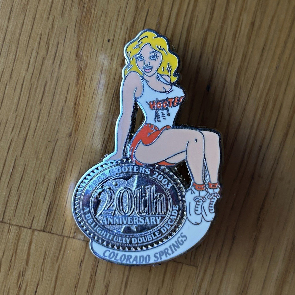 Hooters 20th Anniversary 1983-2003 Colorado Springs Advertising Lapel Pin