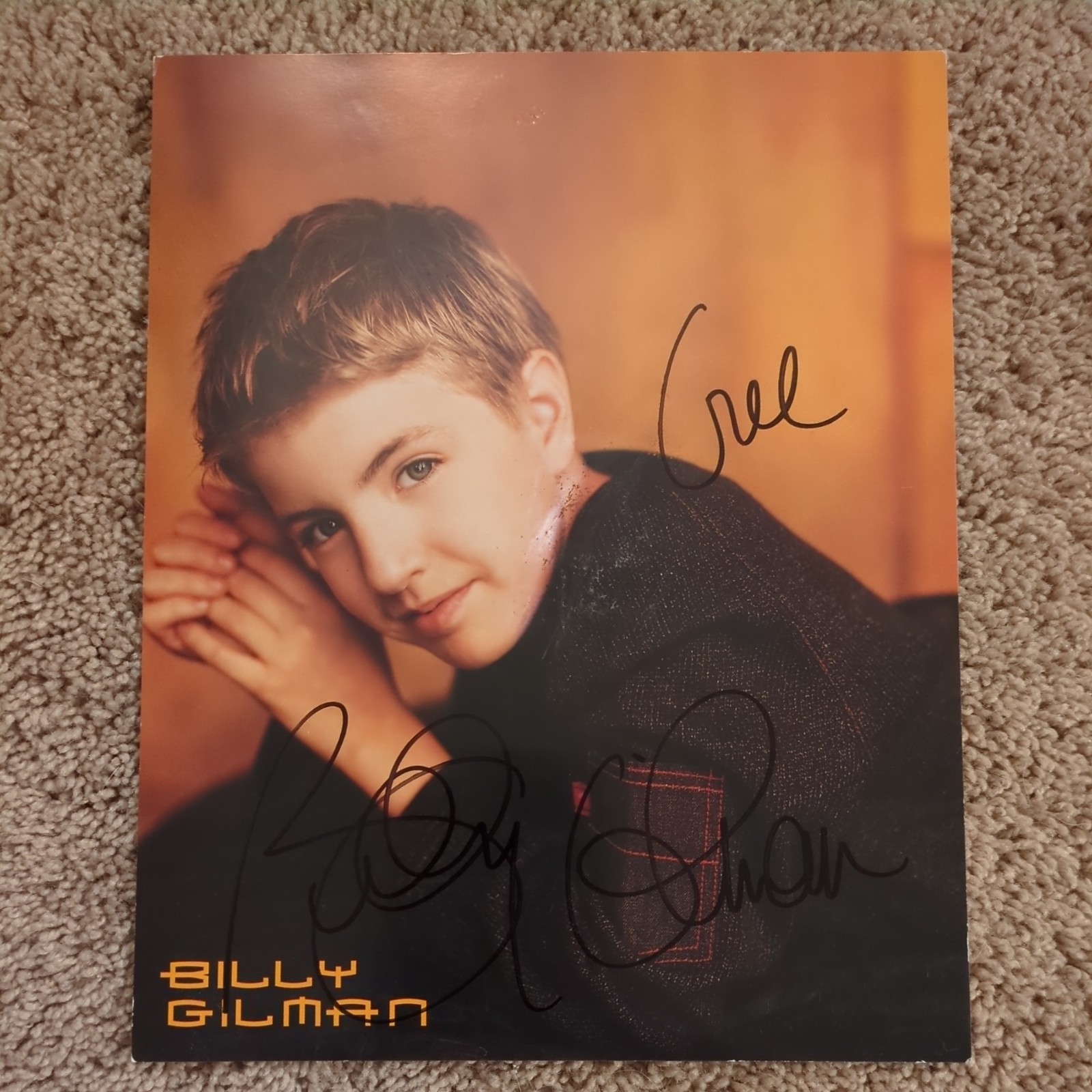 Billy Gilman 8x10 signed portrait autographed (slight damage - see photos)