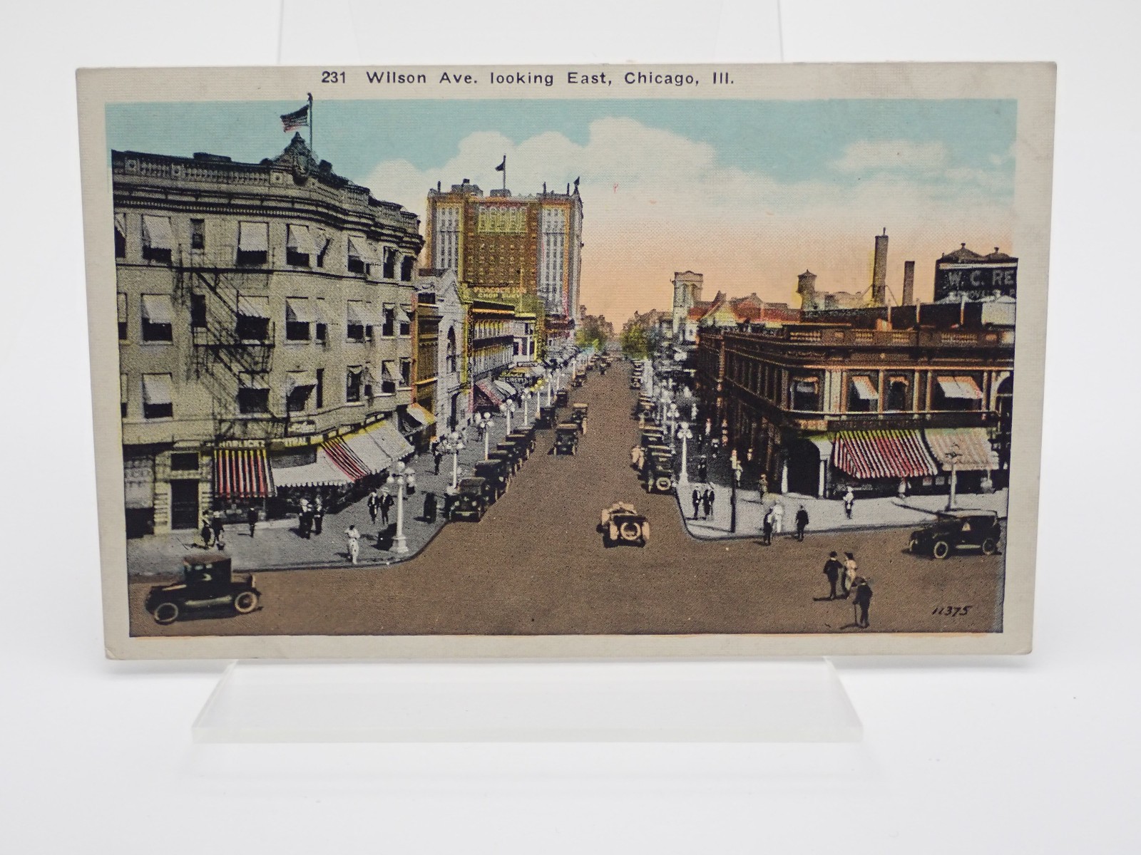 Wilson Ave Looking East Chicago Illinois Antique Postcard