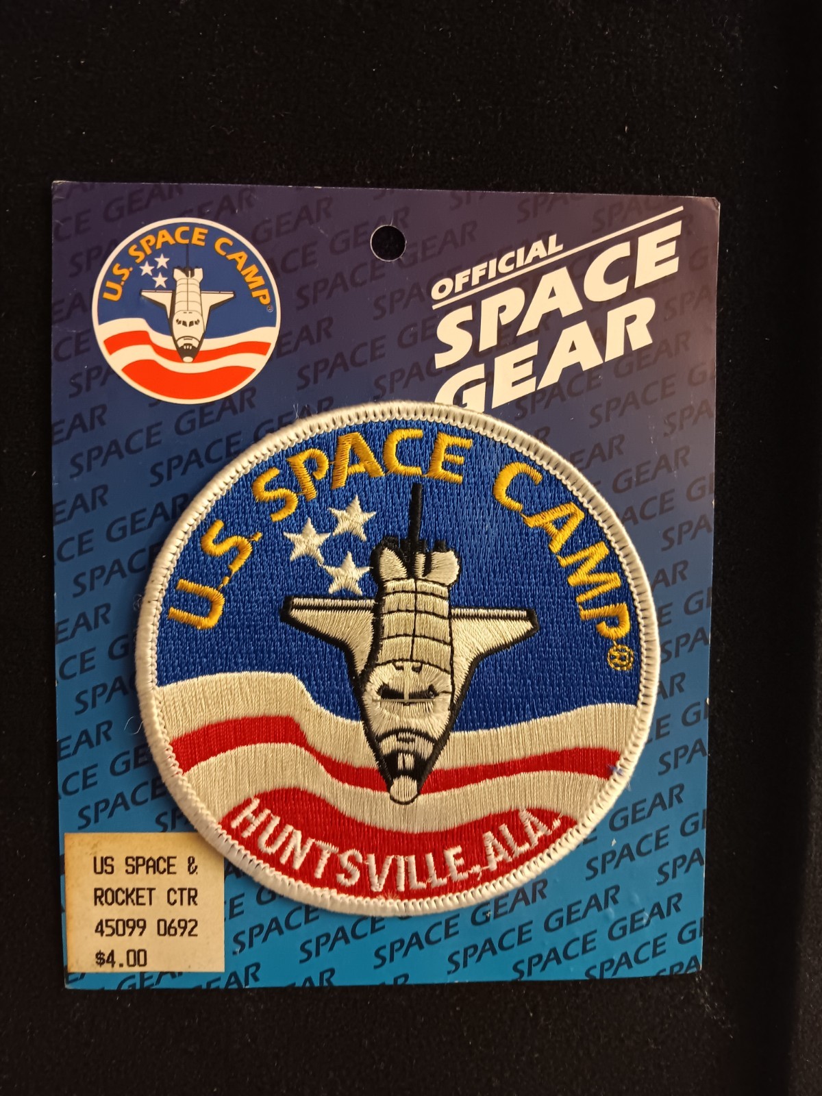 Vintage US Space Camp Patch Huntsville AL New on Card Space Gear Rocket Center